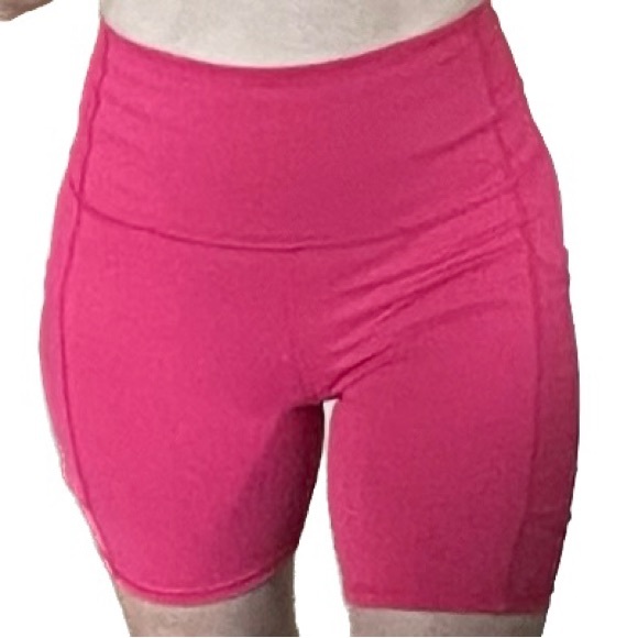 Fabletics Powerhold hot pink high waist spandex-blend shorts w/ pockets - Picture 8 of 8